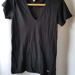 VS PINK Black V-Neck Tee